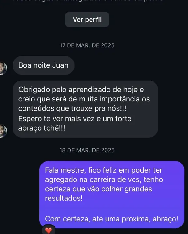 Print de mentoria com participação de Juan Correia